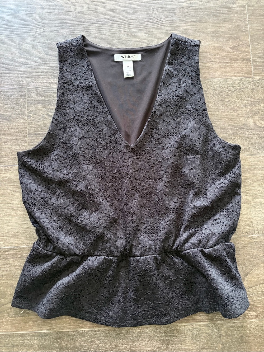 WHBM sleeveless lace peplum blouse